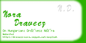 nora dravecz business card